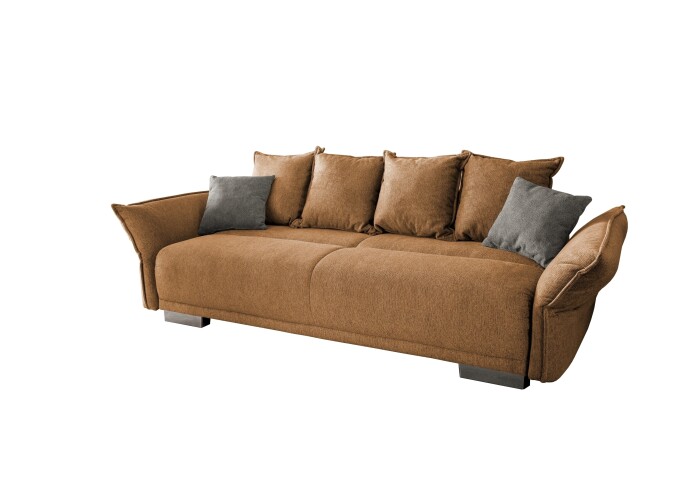 Schlafsofa >Phedra< in 9760 Corto curry, Mikrofaser/Stoff - 242x90x131cm (BxHxT)