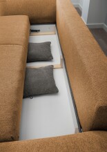 Schlafsofa >Phedra< in 9760 Corto curry, Mikrofaser/Stoff - 242x90x131cm (BxHxT)