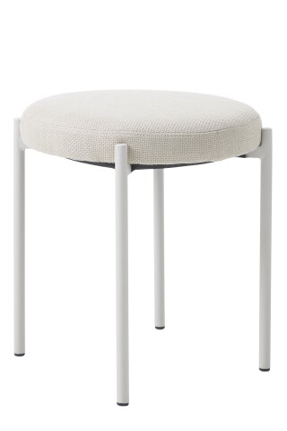 Sitzhocker (4er-Set) >PELICAN< in sandfarbig, Stoff und Stahl - 40x48x40cm (BxHxT)