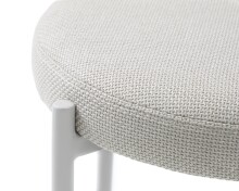 Sitzhocker (4er-Set) >PELICAN< in sandfarbig, Stoff und Stahl - 40x48x40cm (BxHxT)
