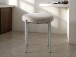 Sitzhocker (4er-Set) >PELICAN< in sandfarbig, Stoff und Stahl - 40x48x40cm (BxHxT)