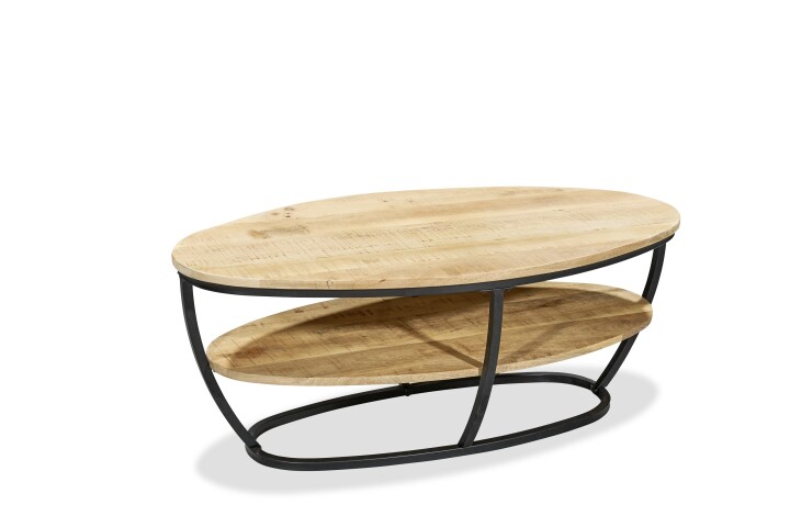 Couchtisch >Jambi 2< in Mangoholz naturbelassen, schwarz - 110x44x60 (BxHxT)