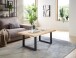 Couchtisch >Chris U< U-Metall-Gestell schwarz, Eiche massiv - 110x47x70 (BxHxT)