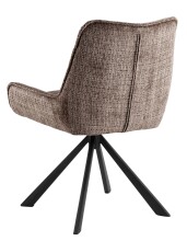Drehstuhl >Eddie< (2er-Set) Spidergestell schwarz, Bezug in braun - 59x81x56 (BxHxT)