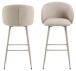 Barhocker >Eleanor< (2er-Set) 4-Fußgestell, in Stoff beige - 54x105x52 (BxHxT)