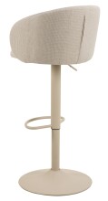 Barhocker >Eleanor< Trompetenfuß mit Fußstütze, Bezug beige  - 53x110x56cm (BxHxT)