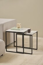 Satztisch >Katrine< (2er-Set) Glas-Keramik, weiss -...