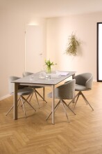 Esstisch >Palermo< in grau, Keramik / Metall - 160x75x90cm (BxHxT)