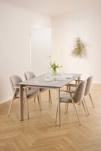 Esstisch >Palermo< in grau, Keramik / Metall - 160x75x90cm (BxHxT)