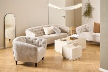 3-Sitzer >Ria< Taschenfederkern, Bezug beige, Chenille Stoff - 191x78x84cm (BxHxT)