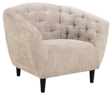 Sessel >Ria< Taschenfederkern, Bezug beige, Chenille Stoff - 97x78x84cm (BxHxT)