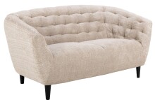 2-Sitzer >Ria< Taschenfederkern, Bezug beige, Chenille Stoff - 150x78x84cm (BxHxT)
