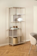 Standregal >Seaford< in grau, Metall / Hozwerkstoff - 77x185x35cm (BxHxT)