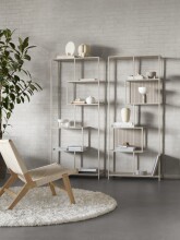 Standregal >Seaford< in grau, Metall / Hozwerkstoff - 77x185x35cm (BxHxT)