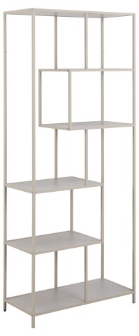 Standregal >Seaford< in grau, Metall / Holzwerkstoff - 77x185x35cm (BxHxT)