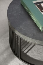 Couchtisch >Strington< rund, in schwarz - 65x35x65 (BxHxT)