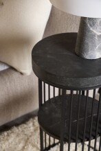 Beistelltisch >Strington< mit Ablage, in schwarz - 35x65x35 (BxHxT)