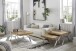 Couchtisch >BURGAS< in eichenfarben, Zereiche massiv/ Metall - 110x45x70 (BxHxT)