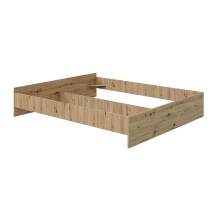 Bett-Set >ENZO< (4-teilig) in Nodi Eiche Dekor / Anthrazit - 246x39x206 (BxHxT)