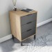 Bett-Set >ENZO< (4-teilig) in Nodi Eiche Dekor / Anthrazit - 246x39x206 (BxHxT)