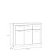 Sideboard >BACCIO< 3 Türen Betonoptik Lichtgrau / Weiss - 117,7x91,8x33,8cm (BxHxT)
