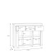 Sideboard >BACCIO< 3 Türen Betonoptik Lichtgrau / Weiss - 117,7x91,8x33,8cm (BxHxT)