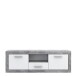 Lowboard >BACCIO< 2 Türen, 1 Schub, Betonoptik Lichtgrau / Weiß - 147,7x49,8x41cm BxHxT