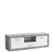 Lowboard >BACCIO< 2 Türen, 1 Schub, Betonoptik Lichtgrau / Weiß - 147,7x49,8x41cm BxHxT