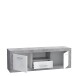 Lowboard >BACCIO< 2 Türen, 1 Schub, Betonoptik Lichtgrau / Weiß - 147,7x49,8x41cm BxHxT