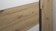 Dreh-/Schwebetürenschrank >NARAGO< 10 Böden, 2 Stangen, Artisan Eiche / Weiß - 270,3x210,5x61,2cm (BxHxT)