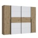 Dreh-/Schwebetürenschrank >NARAGO< 10 Böden, 2 Stangen, Artisan Eiche / Weiß - 270,3x210,5x61,2cm (BxHxT)