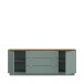 Sideboard >GANYMEDE< 2 Türen, Mauvella Eiche / salbeifarbig - 224,5x85,7x41,3cm (BxHxT)