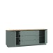Sideboard >GANYMEDE< 2 Türen, Mauvella Eiche / salbeifarbig - 224,5x85,7x41,3cm (BxHxT)