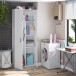 Mehrzweckschrank >LAUNDRY< 2 Türen, 3 Böden, Artik Weiß - 80x206x40 (BxHxT)