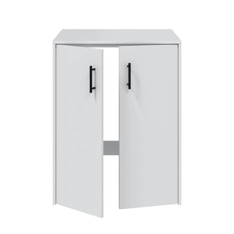 Waschmaschinenunterschrank >LAUNDRY< 2 Türen, in Artik Weiß - 69x88x67 (BxHxT)