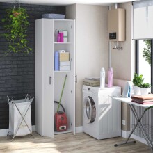 Mehrzweckschrank-Set >LAUNDRY< (3-teilig) in Artik Weiß - 181x206x40 (BxHxT)