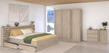 Schlafzimmer-Set >Escale 27< (4-teilig) in Japanische Eiche Nachbildung