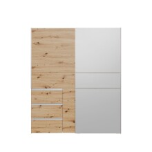 Schiebetürenschrank >WINN 2< 3 Schübe, 2 Stangen, Artisan Eiche Dekor - 170,3x200,5x61,2cm (BxHxT)