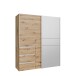Schiebetürenschrank >WINN 2< 3 Schübe, 2 Stangen, Artisan Eiche Dekor - 170,3x200,5x61,2cm (BxHxT)