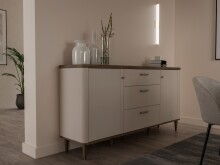 Sideboard >LACETTI< Valencia Eiche Dekor / sandfarbig - 179,8x91,7x41,2cm (BxHxT)