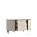 Sideboard >LACETTI< Valencia Eiche Dekor / sandfarbig - 179,8x91,7x41,2cm (BxHxT)