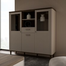Highboard >LACETTI< in Valencia Eiche Dekor /...