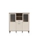 Highboard >LACETTI< in Valencia Eiche Dekor / sandfarbig - 144,8x142,9x41,2cm (BxHxT)