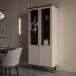 Stauraumvitrine >LACETTI< in Valencia Eiche Dekor / sandfarbig - 90,1x200,5x41,2cm (BxHxT)