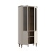 Stauraumvitrine >LACETTI< in Valencia Eiche Dekor / sandfarbig - 90,1x200,5x41,2cm (BxHxT)
