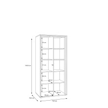 Hochschrank >WEXLIN< 8 Böden, sandfarbig / Mauvella Eiche Dekor - 76,3x164,9x50,2cm (BxHxT)