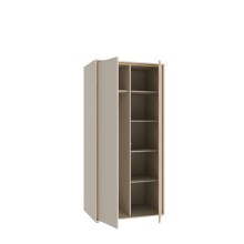 Drehtürenschrank >WEXLIN< 5 Böden, sandfarbig / Mauvella Eiche Dekor - 91,3x193,7x60cm (BxHxT)