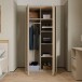 Drehtürenschrank >WEXLIN< 5 Böden, sandfarbig / Mauvella Eiche Dekor - 91,3x193,7x60cm (BxHxT)