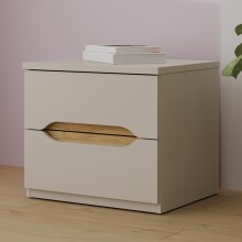 Nachtkommode >EDWAL< 2 Schübe, Sand / Mauvelle...