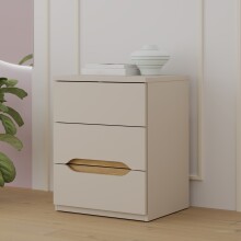 Nachtkommode >EDWAL< 3 Schübe, Sand / Mauvelle...
